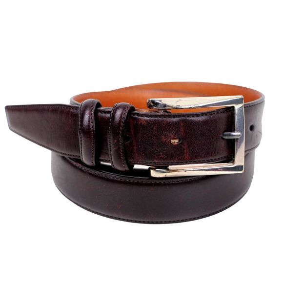 Trafalgar EASTON BROWN GENUINE LEATHER 1 1/8"Wd DRESS MEN'S BELT Sz 38/95 (X88 - Picture 2 of 12